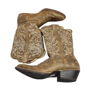 Twisted X Western Boots Womens Size 10W Brown Leather Block Heel Pointed Toe